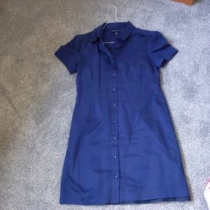 Banana Republic Navy Linen Shirt Dress